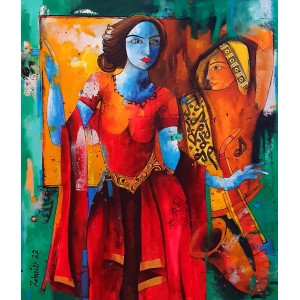 Zohaib Rind, 30 x 36 Inch, Acrylic on Canvas, Figurative Painting, AC-ZR-162